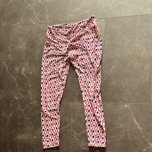 LuLaRoe Kids Leggings in Red and Blue Diamond Pattern 34